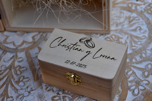Caja anillos de boda Izmi Láser Regalos Personalizados