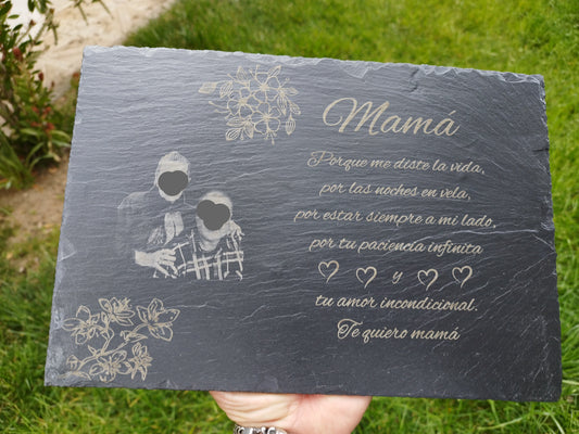 Pizarra grabada para "mamá/papá" Izmi Láser Regalos Personalizados