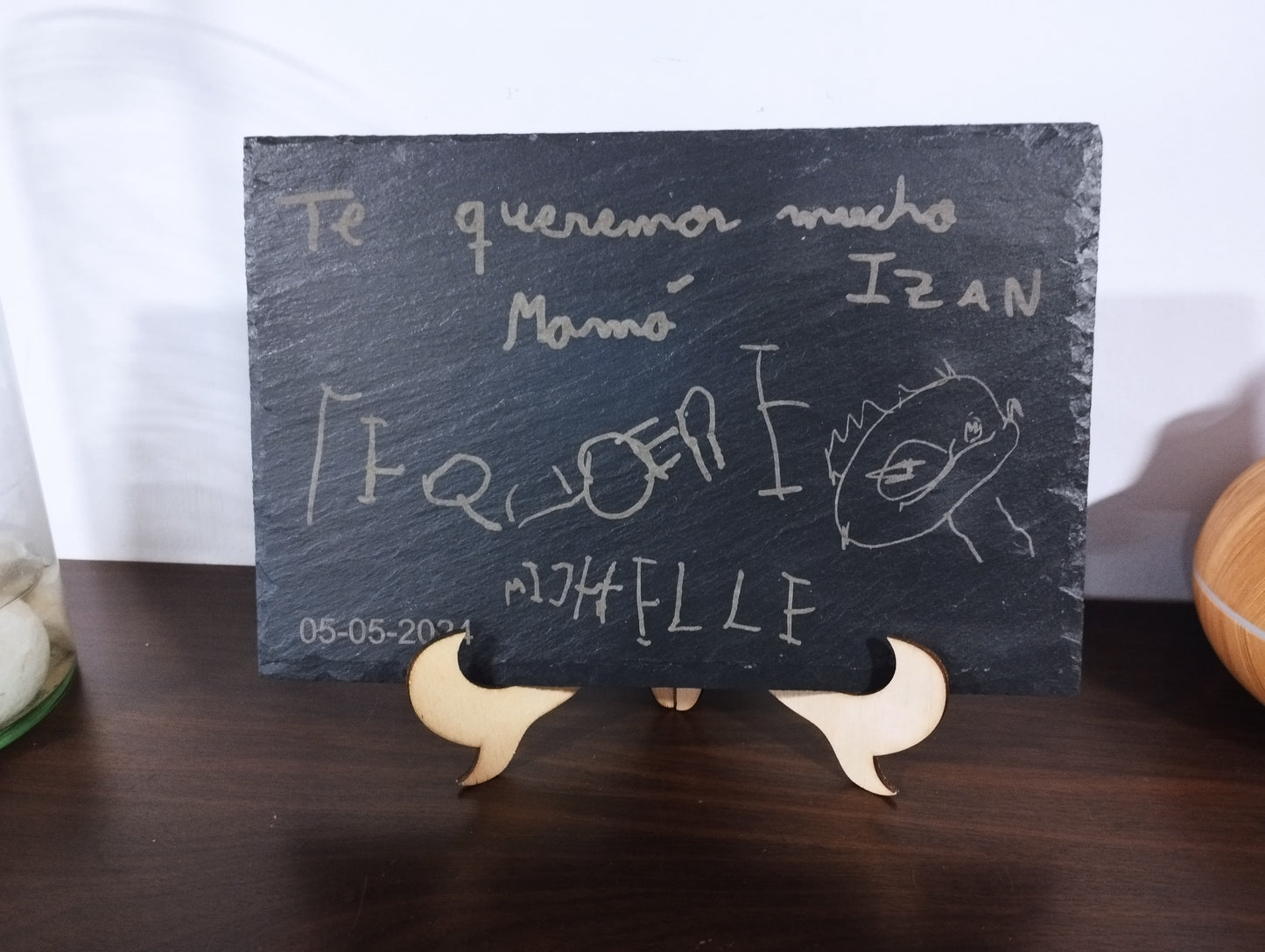 Pizarra grabada con tu mensaje