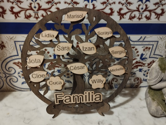 Árbol de la vida para familia Izmi Láser Regalos Personalizados