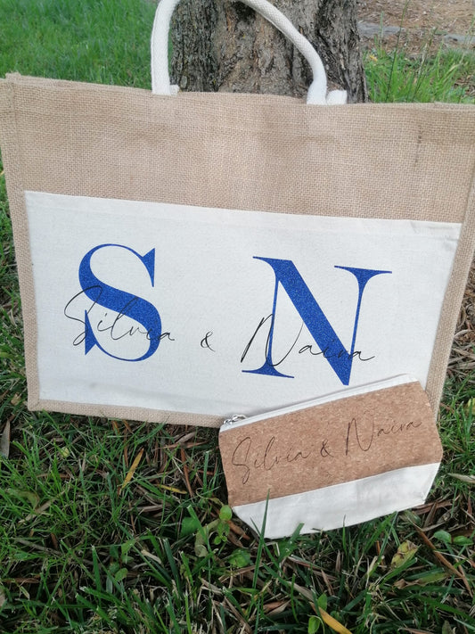 Pack bolso de playa y neceser personalizado Izmi Láser Regalos Personalizados