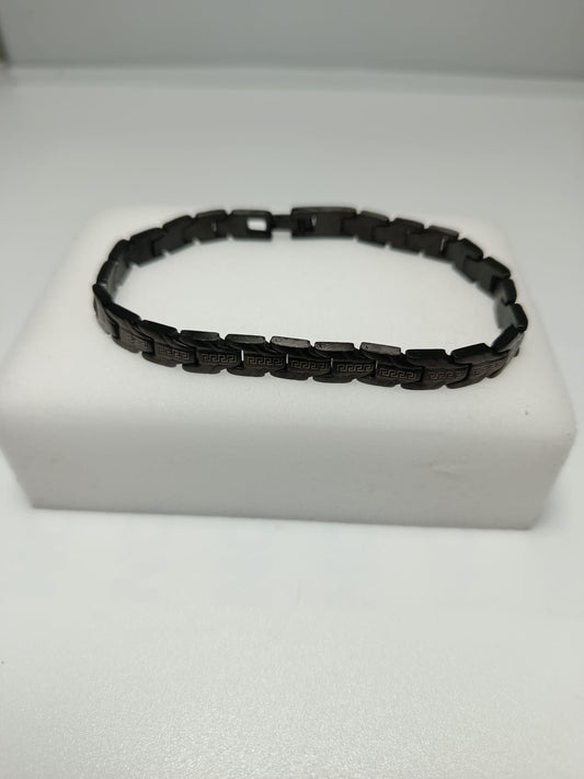 Pulsera hombre negra alfa