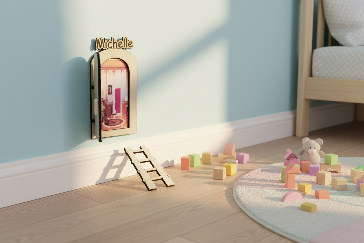 Puerta Ratoncito Pérez con fondo Izmi Láser Regalos Personalizados