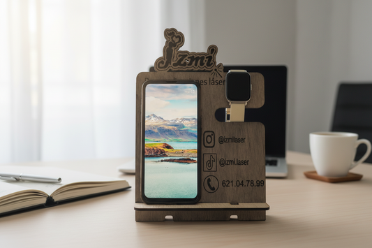 Soporte de teléfono y reloj personalizado Izmi Láser Regalos Personalizados