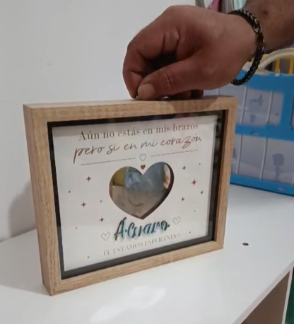 Cuadro con Luz Personalizado para Ecografía - Regalo Futuros Padres