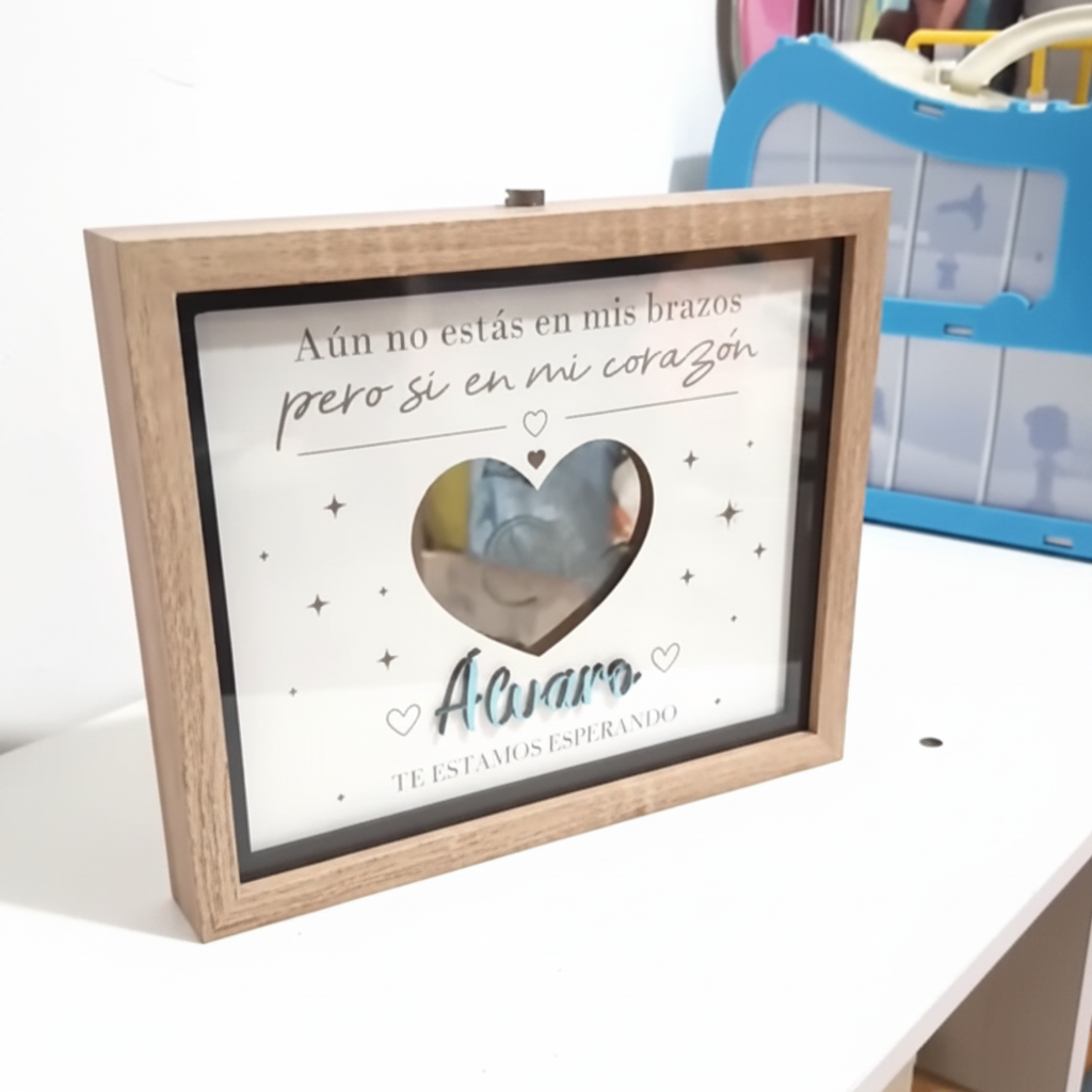 Cuadro con Luz Personalizado para Ecografía - Regalo Futuros Padres