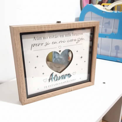 Cuadro con Luz Personalizado para Ecografía - Regalo Futuros Padres