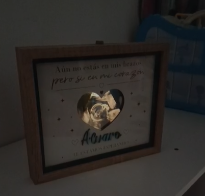 Cuadro con Luz Personalizado para Ecografía - Regalo Futuros Padres