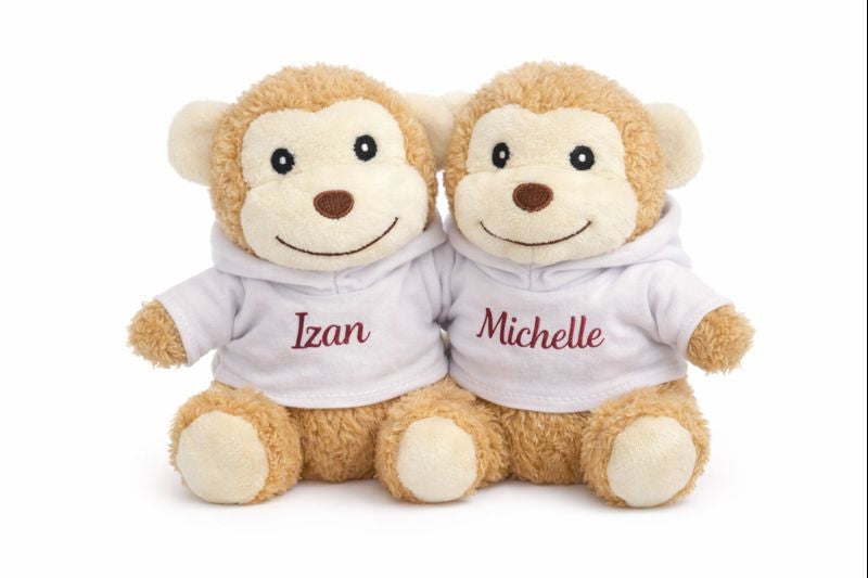 Pack peluches personalizados con vuestros nombres Izmi Láser Regalos Personalizados
