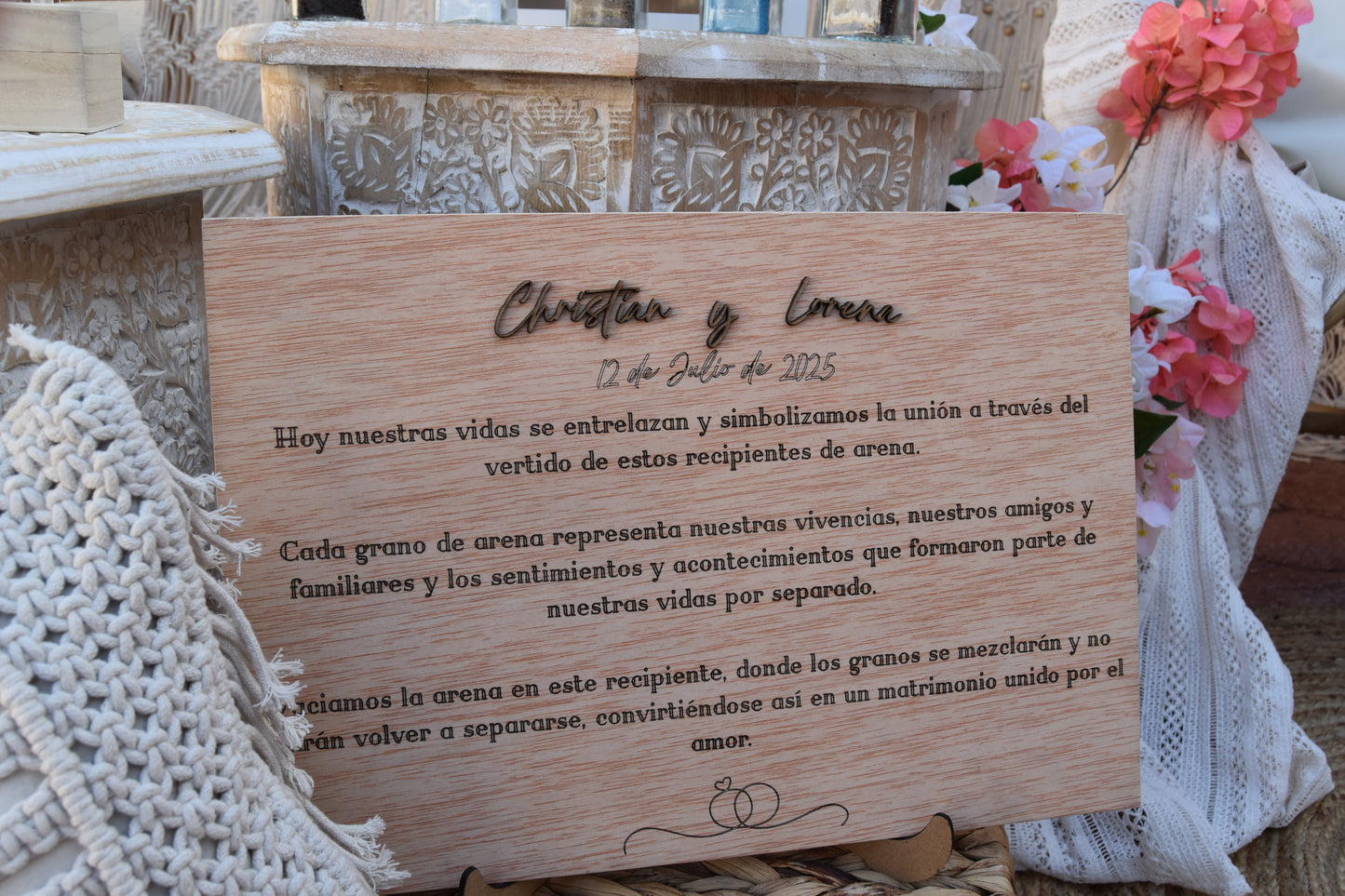 Ritual de arena para boda