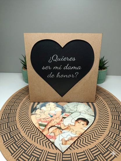 Marco puzzle corazón personalizado Izmi Láser Regalos Personalizados