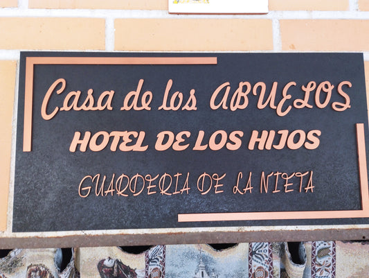 Cartel de madera para BIENVENIDA