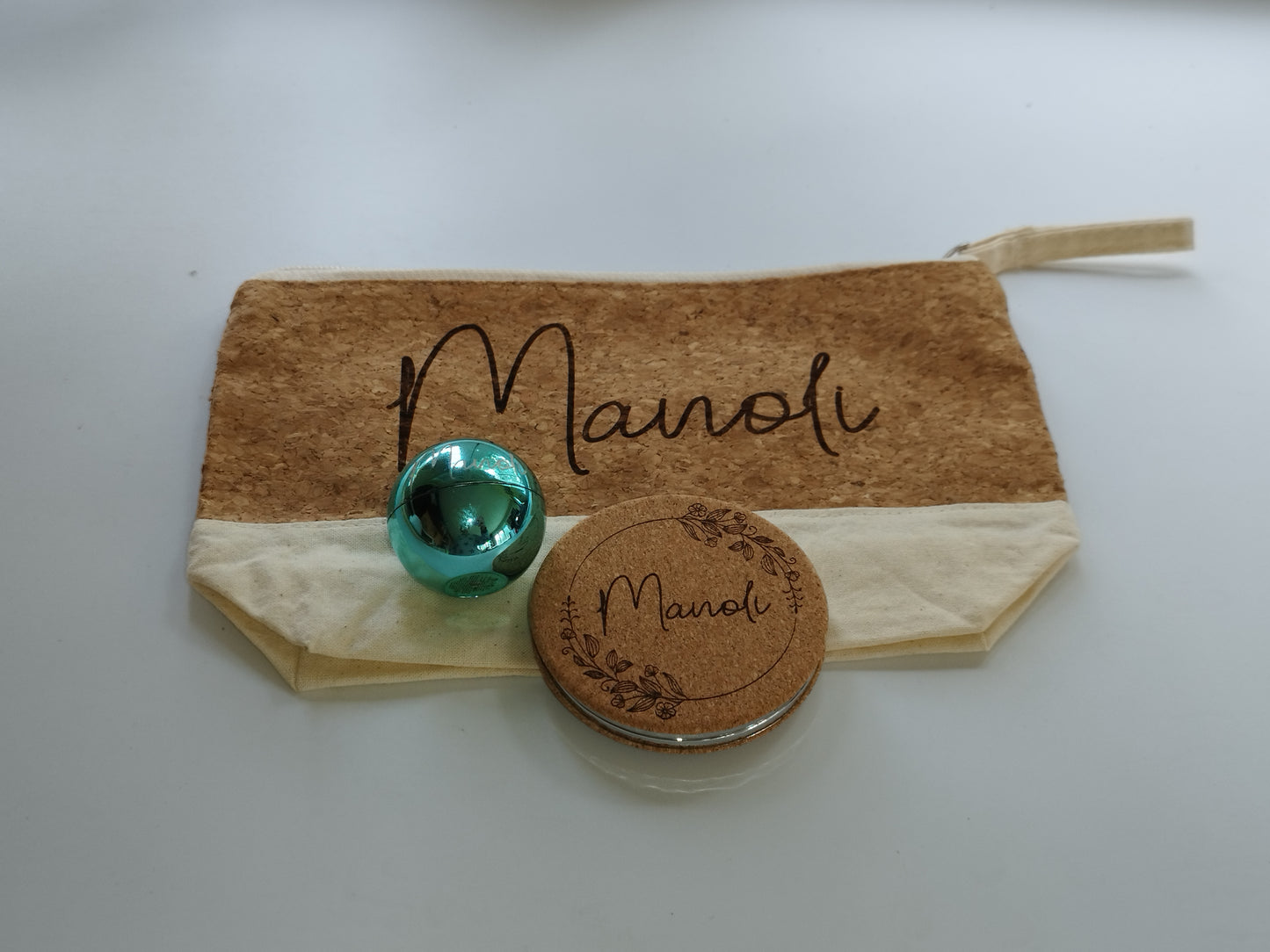 Set neceser con labial y espejo personalizados