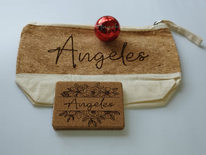 Set neceser con labial y espejo personalizados