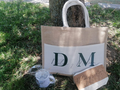 Pack bolso de playa, taza y neceser personalizados