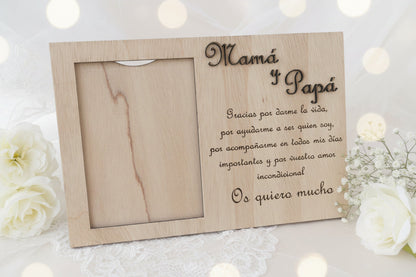 Marco de fotos de madera personalizado Izmi Láser Regalos Personalizados