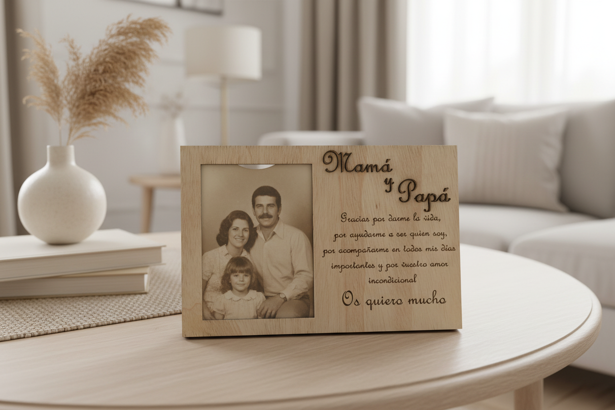 Marco de fotos de madera personalizado Izmi Láser Regalos Personalizados