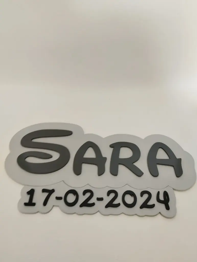 CARTEL EN MADERA DE NOMBRE Y FECHA NIÑOS
