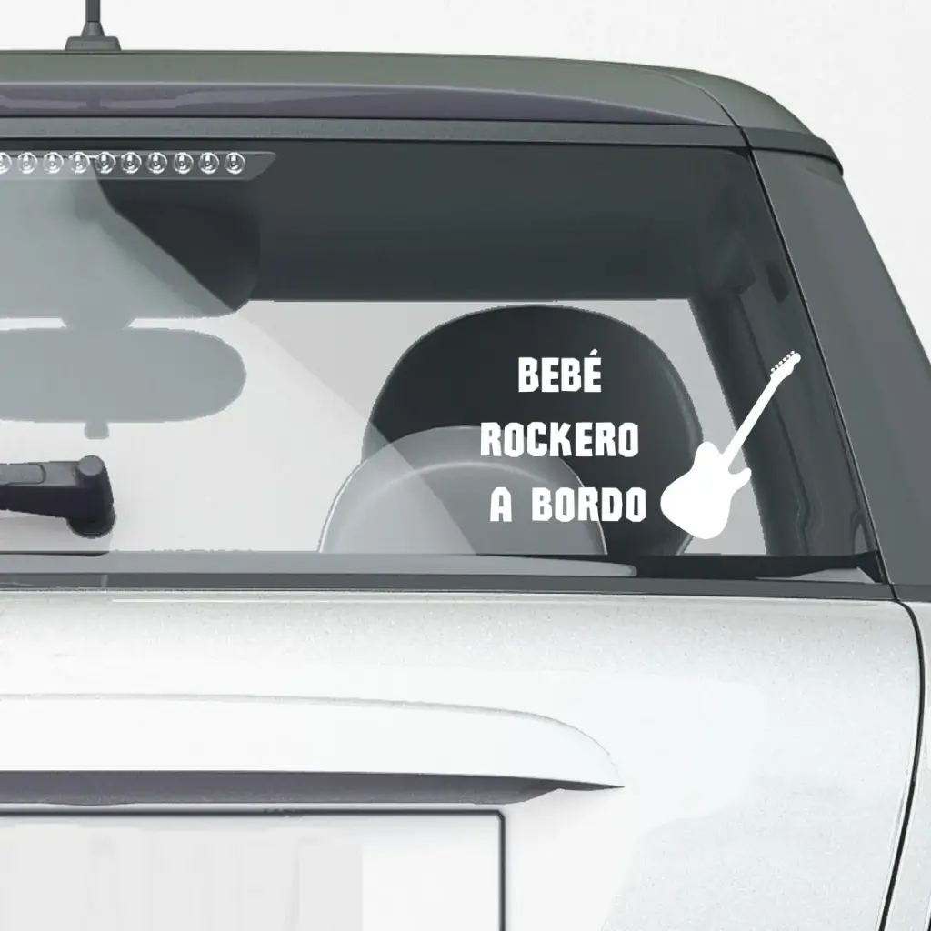 PEGATINA PARA COCHE "BEBÉ ROCKERO A BORDO"