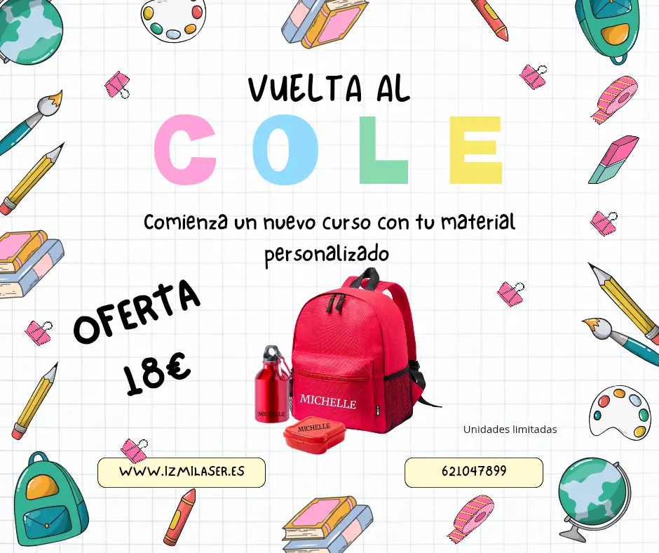 PACK PERSONALIZADO MOCHILA, BOTELLA Y FIAMBRERA 
