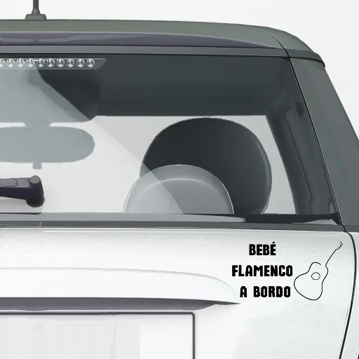 PEGATINA PARA COCHE "BEBÉ FLAMENCO A BORDO"