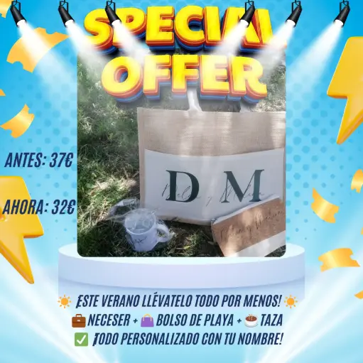 OFERTA ESPECIAL BOLSO, NECESER Y TAZA