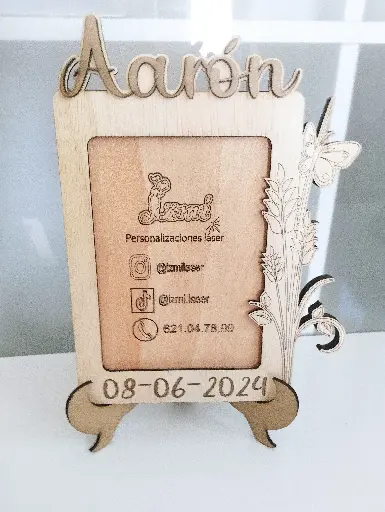 [001082] MARCO DE FOTOS EN MADERA DE "COMUNIÓN/BAUTIZO"